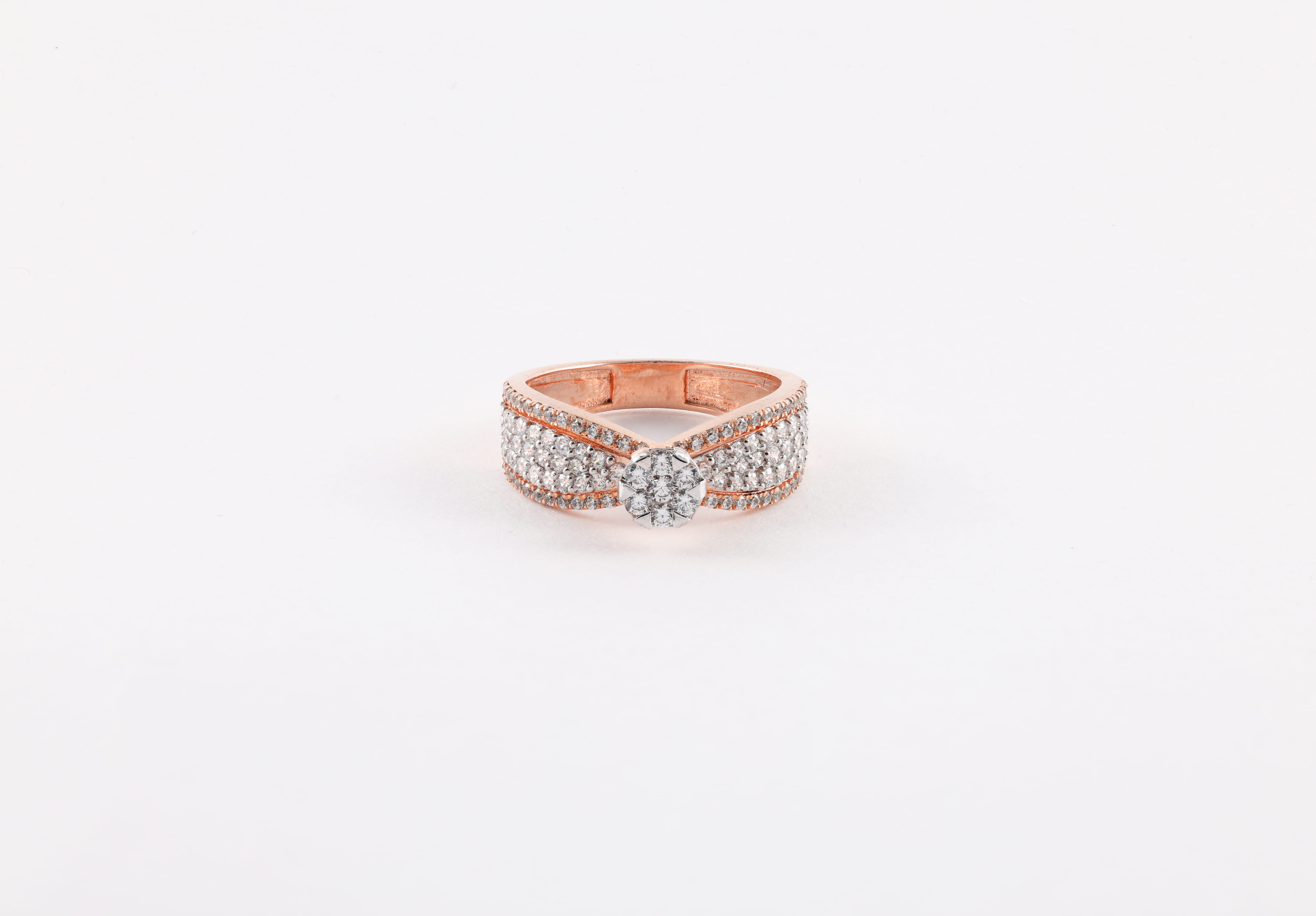 Rosette Cluster Pavé Ring