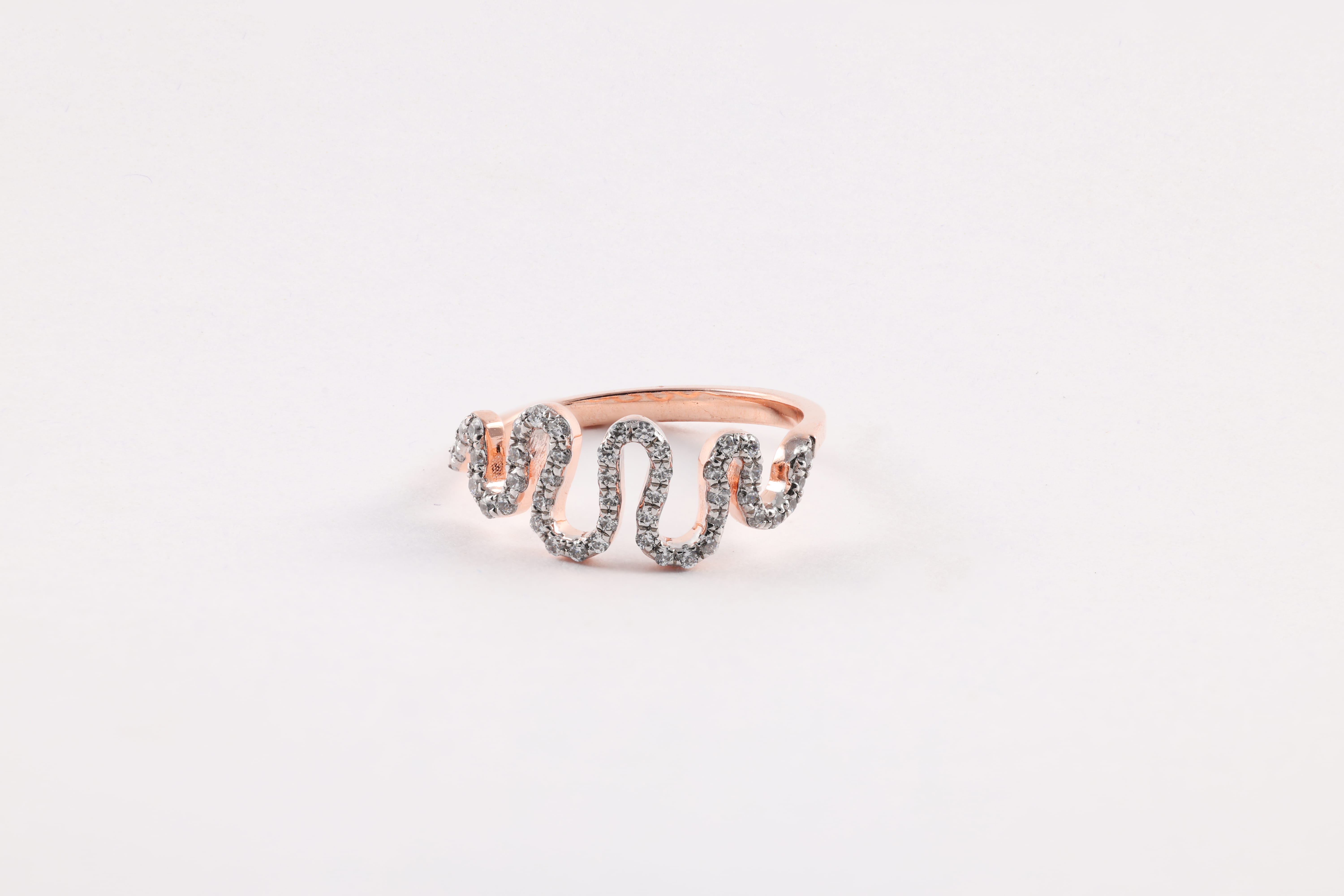 Rose Gold Diamond Wave Ring