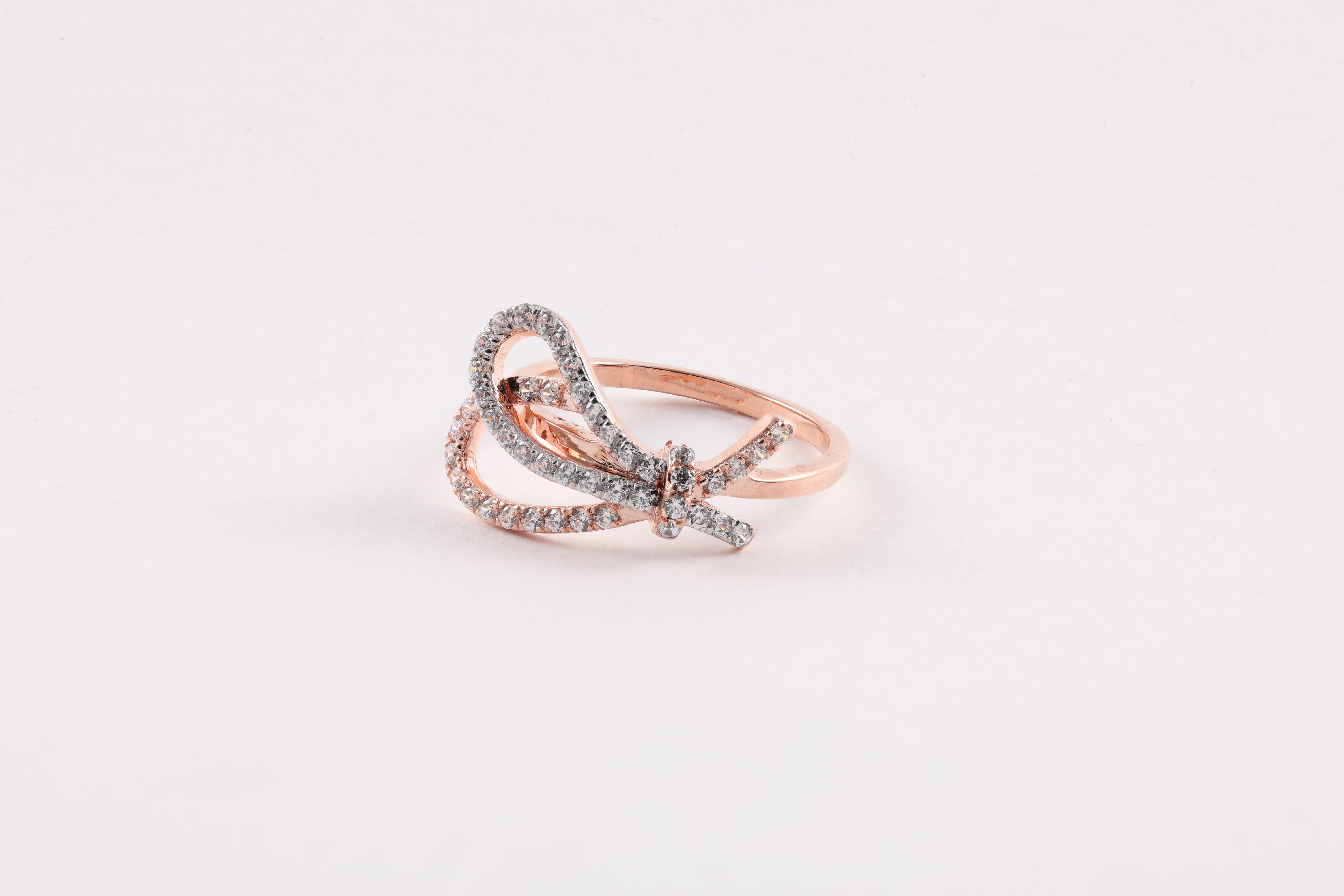 Rose Gold Diamond Bow Ring