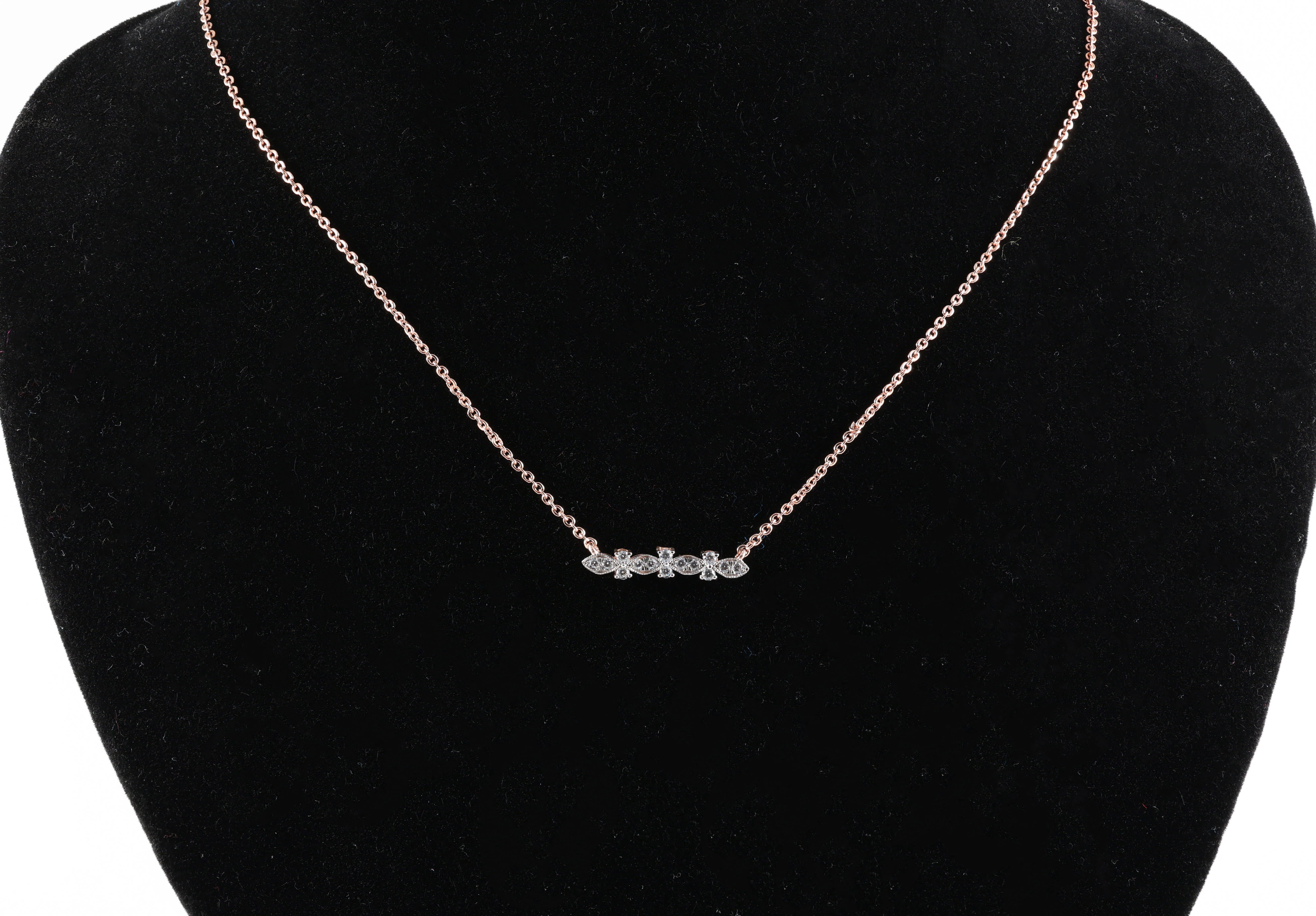 Diamond Marquise Bar Necklace