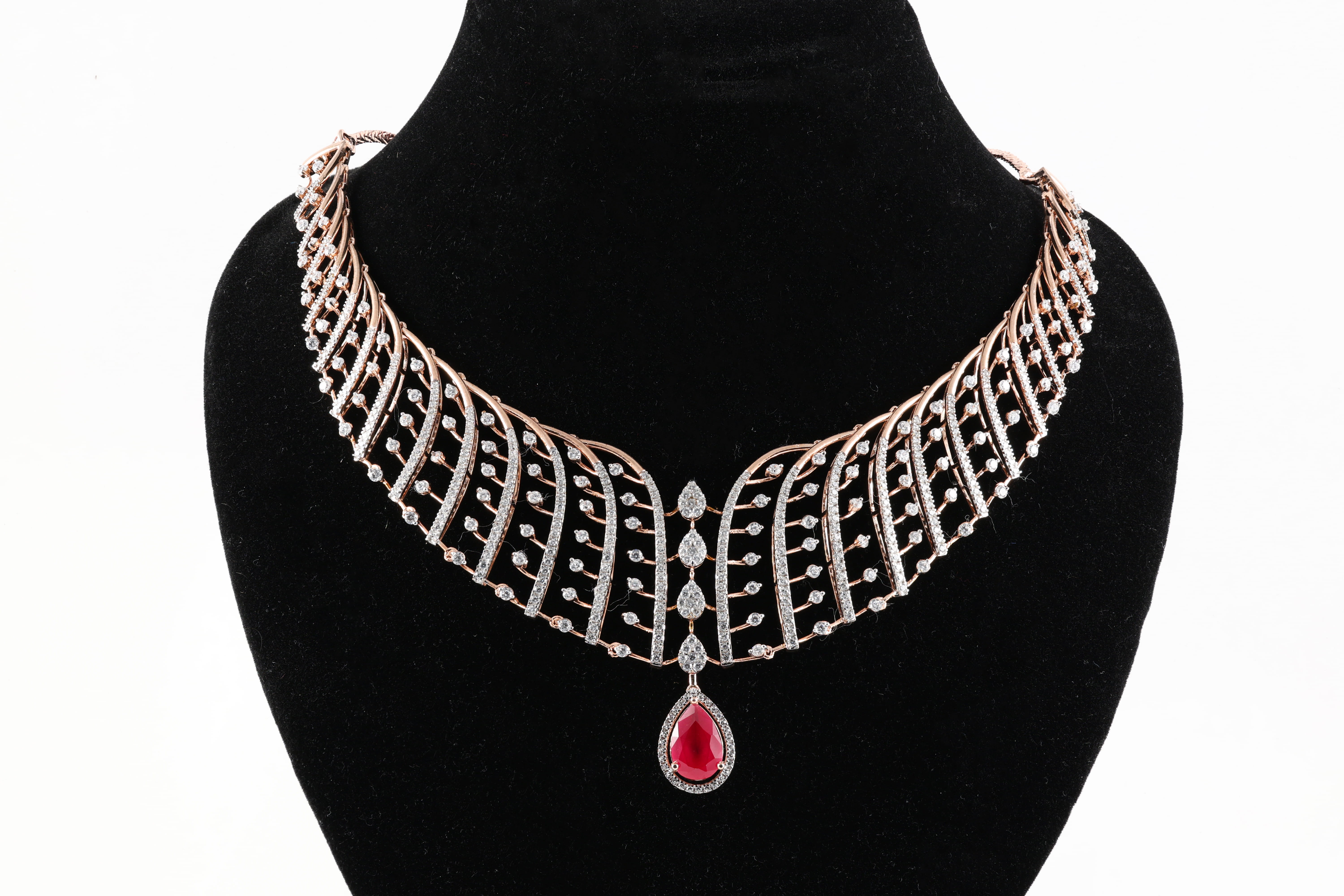 Ruby Radiance Collar Necklace