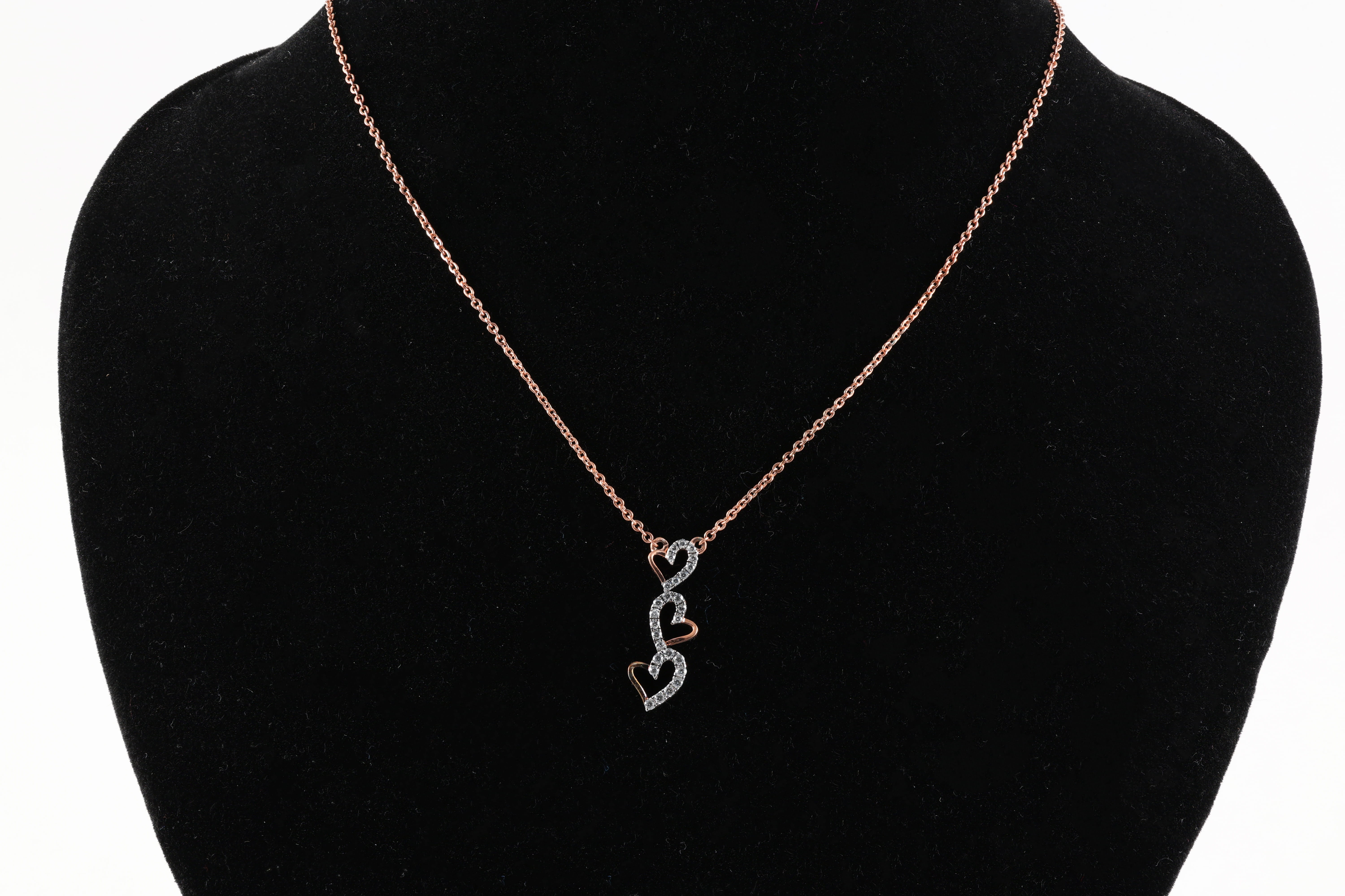 Cascading Triple Heart Pendant