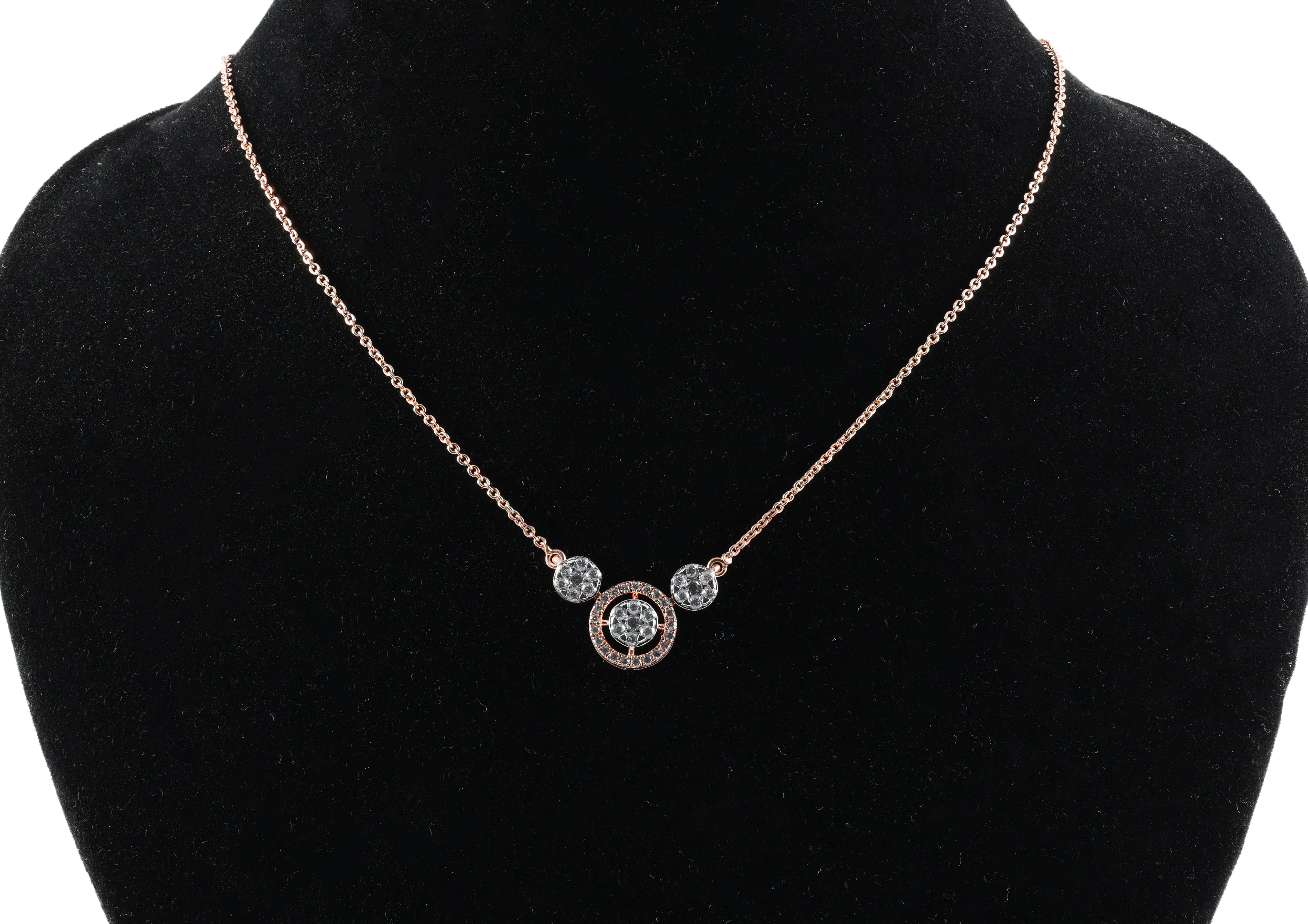 Triple Circle Halo Necklace