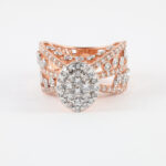 Oval Crown Diamond Ring