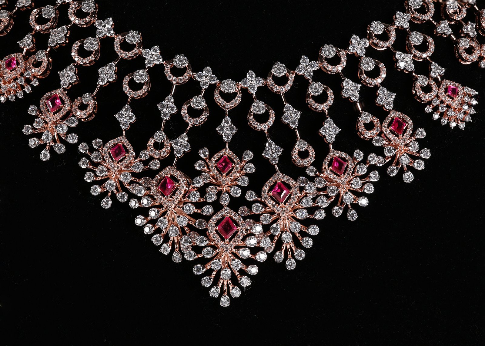 Ruby Blossom Tapestry Necklace - Image 2