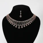 Royal Hexa Drop Real Gold Diamond Necklace Set with Matching Maang Tikka