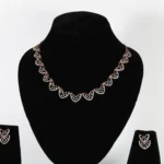 Butterfly Vine Real Gold Diamond Necklace Set with Matching Earrings