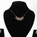 Geometric Triangle Design Real Gold Diamond Mangalsutra Set with Matching Earrings